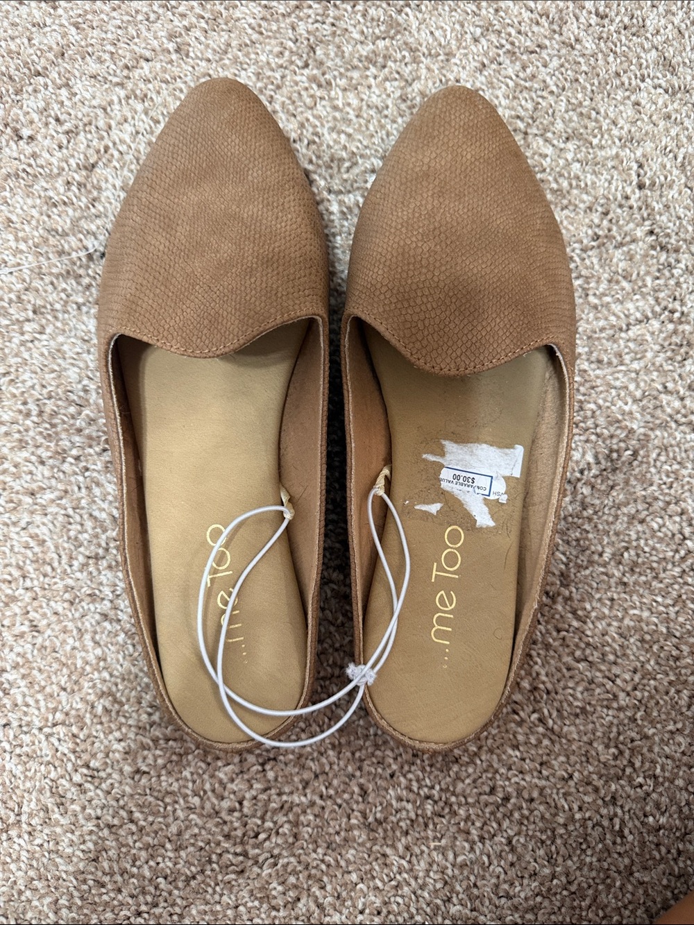 me too Women's Brown Textured Slip-On Flats